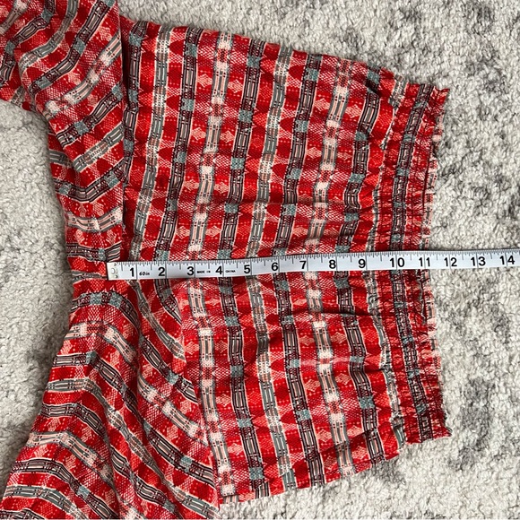 Joie Red Silk Pants Tribal Print Wide Leg Lightweight Casual Southwest Boho XS - Picture 9 of 9